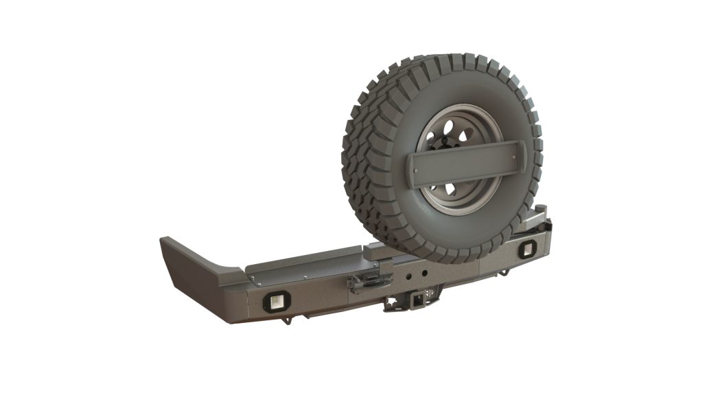 Бампер задний Toyota Land Cruiser 80 калитка центр, под ПТФ