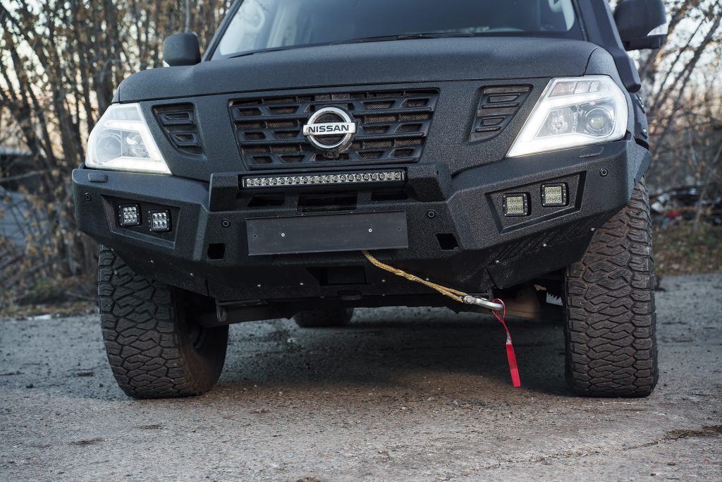 Бампер передний Nissan Patrol Y62 2014-2019 балка и ПТФ КОМПЛЕКТ 2