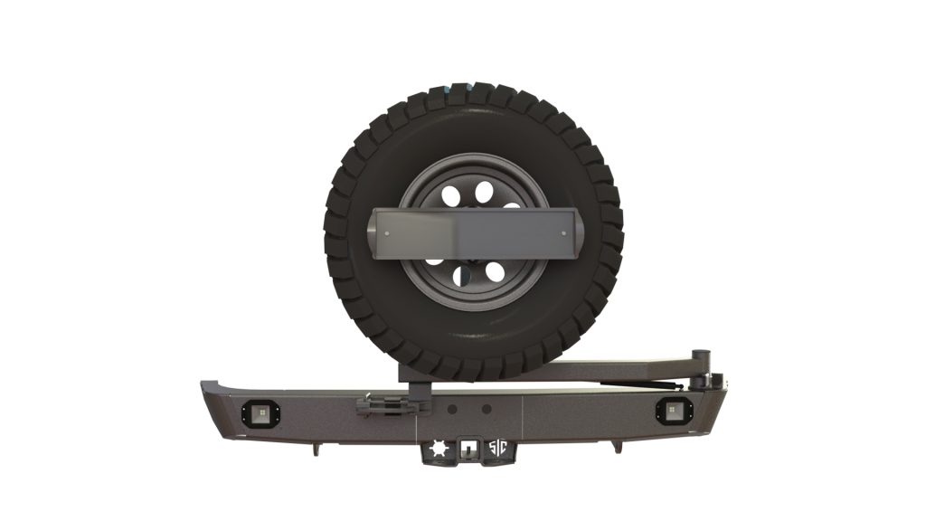 Бампер задний Toyota Land Cruiser Prado 120 калитка центр, фонари заднего хода/ПТФ