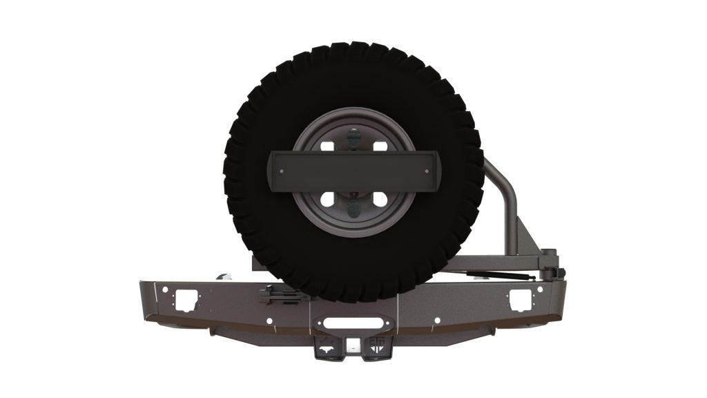 Бампер задний Mitsubishi L200 2006-2013 лебедка, калитка центр (УСИЛЕННАЯ), под ПТФ