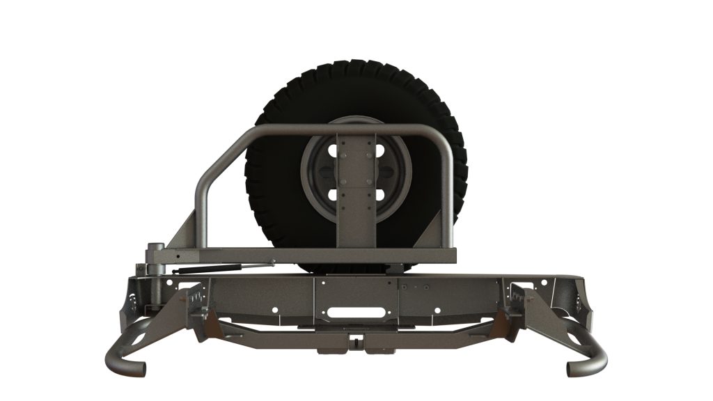 Бампер задний Mitsubishi L200 2006-2013 лебедка, калитка центр (УСИЛЕННАЯ), под ПТФ